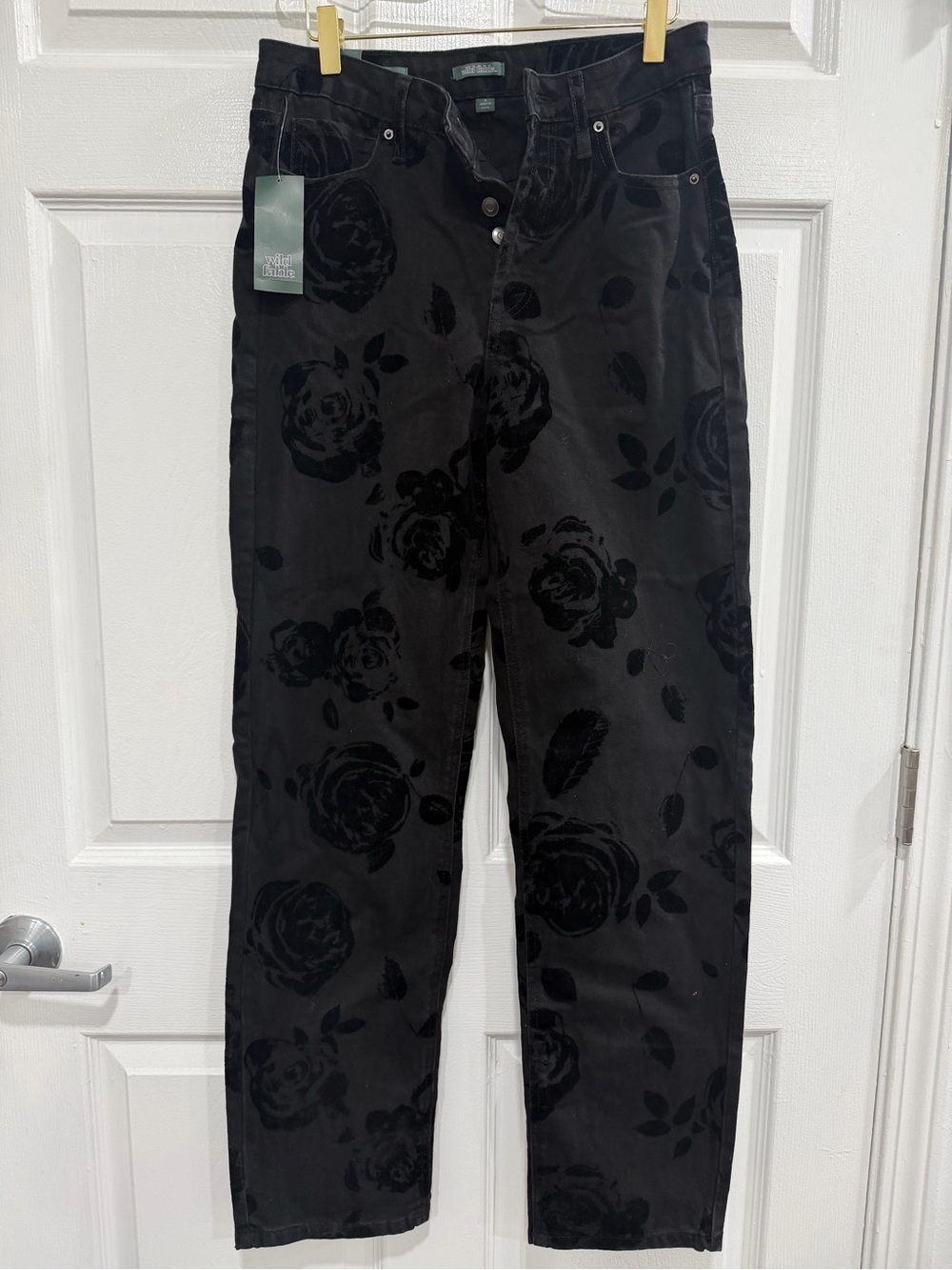 Wild Fable Black Floral-Print Pants